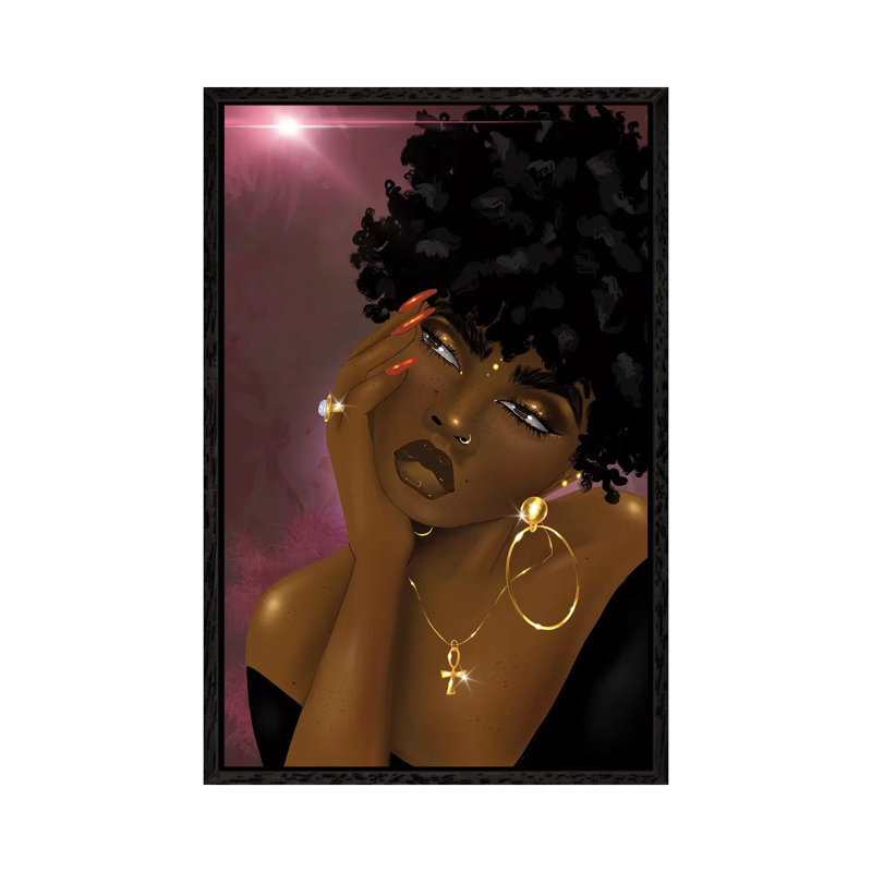 Lanisha - Print on Canvas, 101.6 cm H x 66.04 cm W, Black Framed
