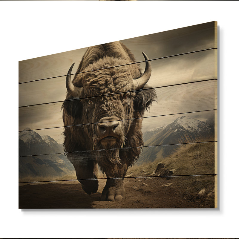 " Bison Protrait III ", 10" H x 20" W x 0.78" D