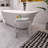 Solid Surface Shower Stool Freestanding Bathroom Stool Matte White-134973989