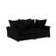 Noir 91,61 po avec siège profond, coussins moelleux, méridienne convertible pour une expérience relaxante, siège de construction, support de pieds multiples en plastique confortable, appartement noir-1608544083