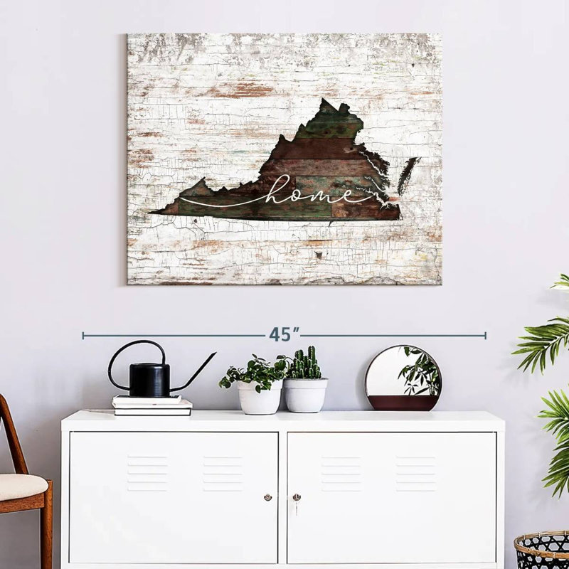 " Virginia Home Map " by Jorge S, 28" H x 35" W x 1.25" D