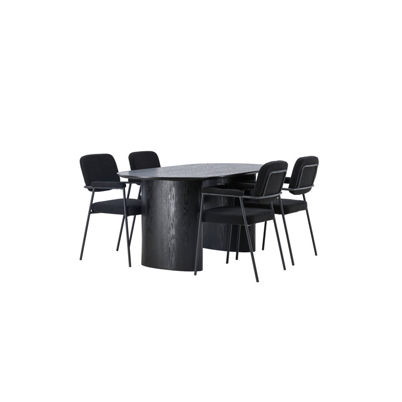 Camacho 4 - Person Dining Set, Black
