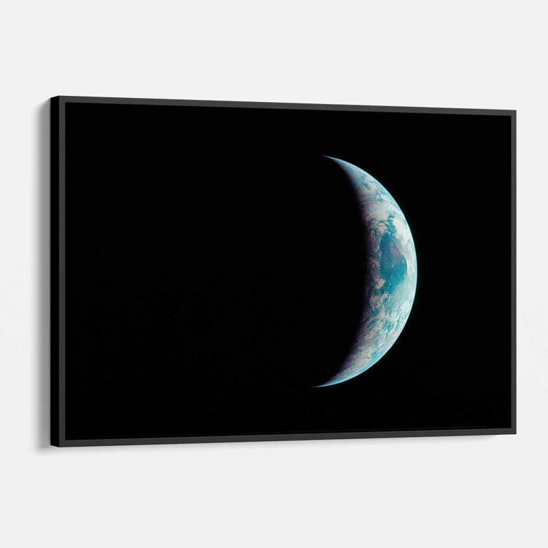 Gurmit - planète terre noire, H 12 po x l 16 po, Cadre noir
