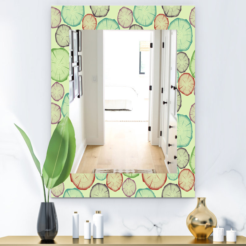 Miroir mural bohémien et éclectique tree rings, H 39,4 po x l 29,5 po