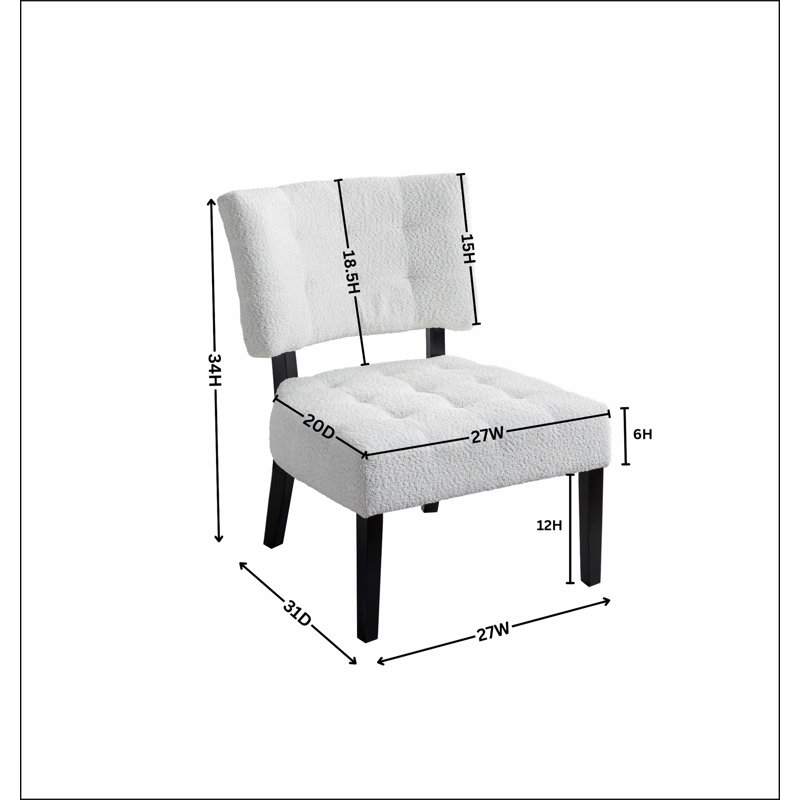 Fauteuil d'appoint capitonné avec sièges surdimensionnés