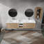 Meuble-lavabo 84 po avec lavabo et armoire latérale 84 po - Charnières de porte à fermeture douce pour une salle de bain facile Esthétique silencieuse et silencieuse-681399284