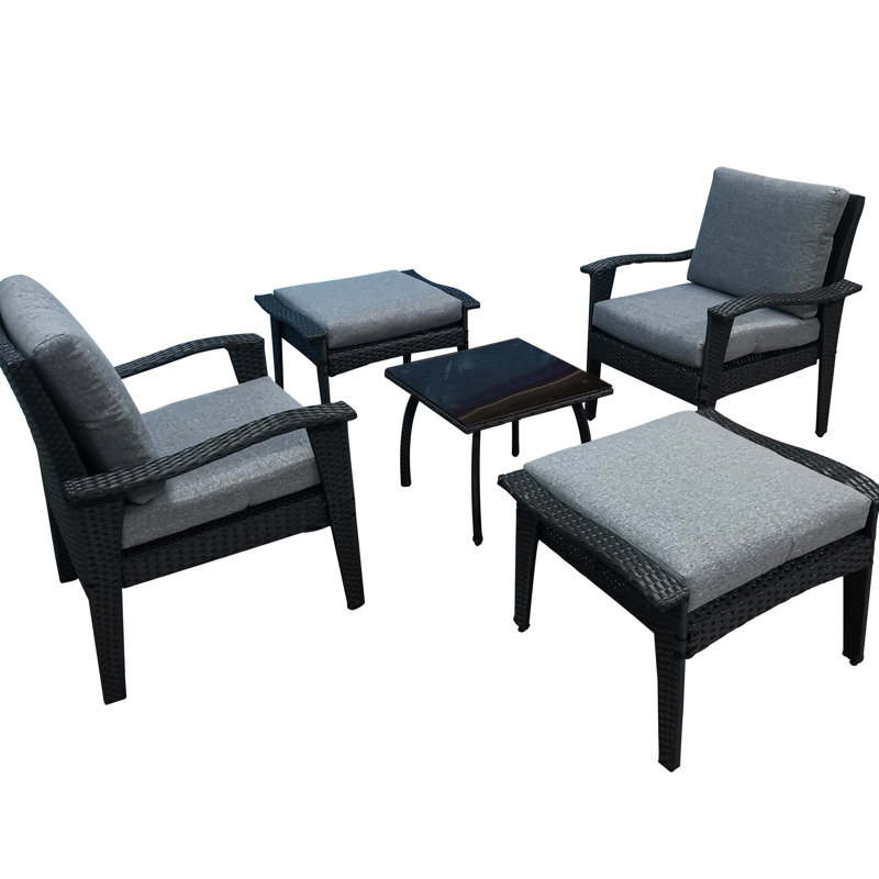 Comfortable Outdoor : 5 With Chair, & Zippered Cushions 5 Patio , Cushion Covers, Gray