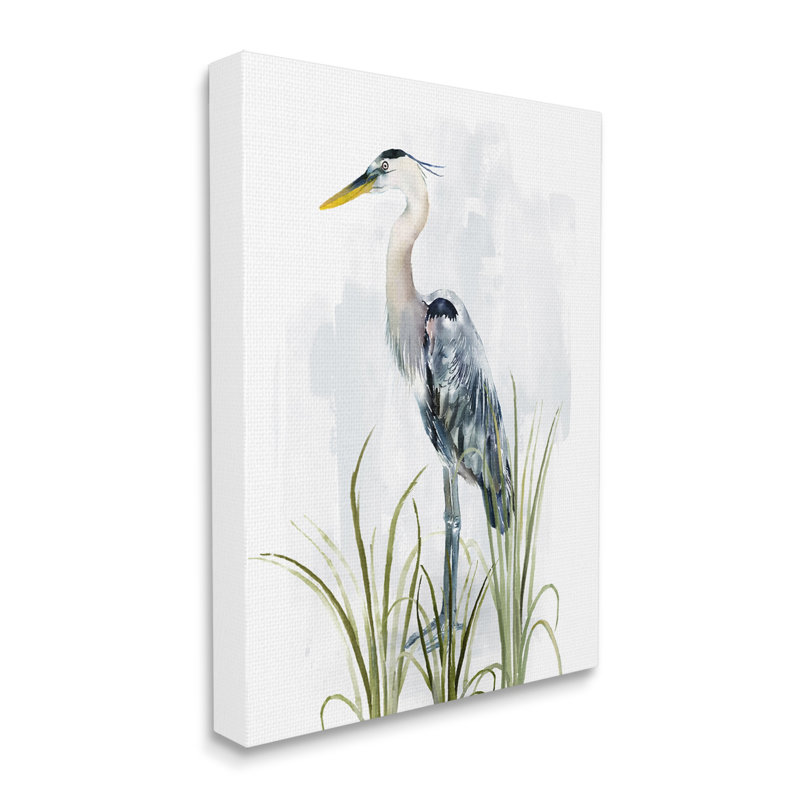 «Shore Bird regardant à gauche sur toile» par Carson Lyons, H 48 po x l 36 po x P 1,5 po
