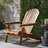 Folding Acacia Wood Adirondack Chair with Slatted Back-332007088