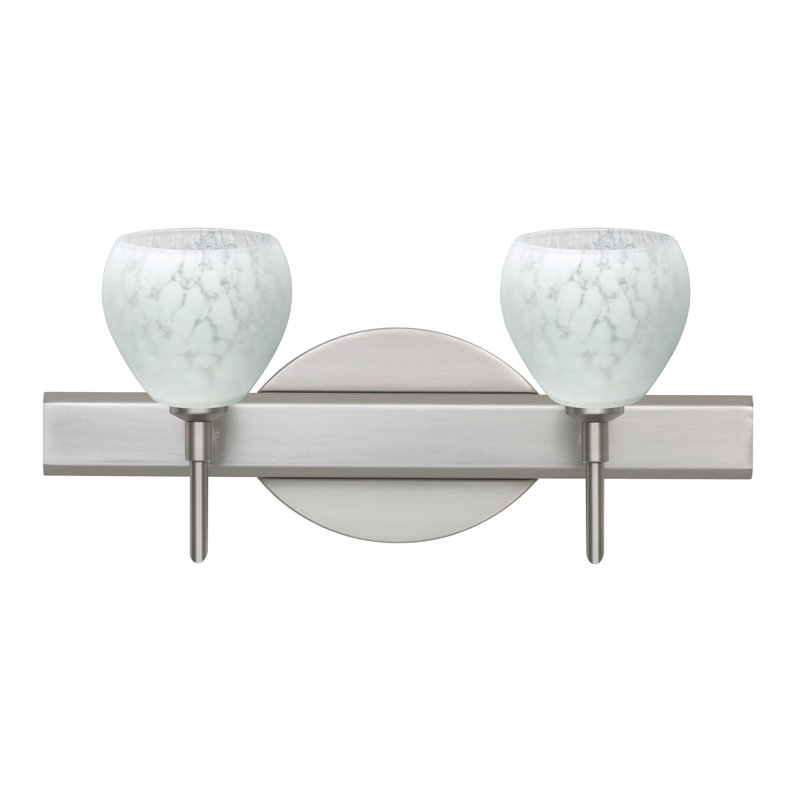 Éclairage pour meuble-lavabo 2 lumières Muehlebach, Nickel satiné, Carrera, Incandescent