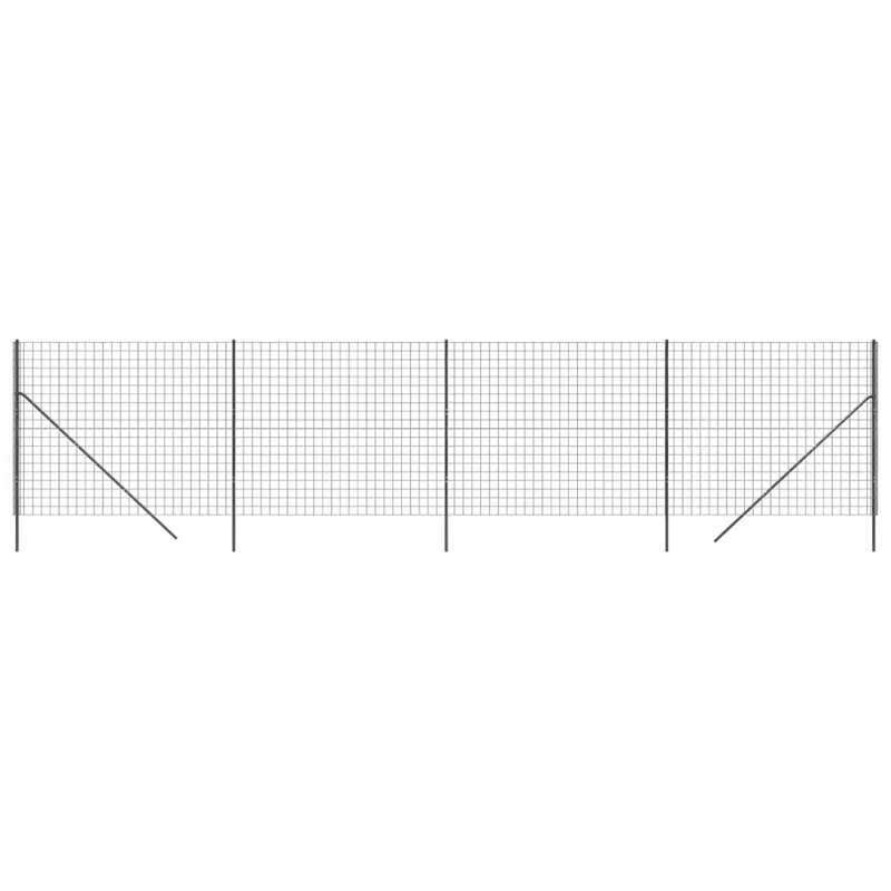 Nelda Anthracite Metal Fence Panels, 7, 160cm H x 1000cm W, White