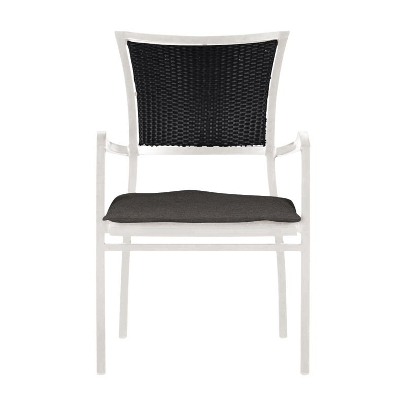 Chaise avec accoudoirs Aire - Craie / Noir, Pas de soudure, Craie / noir, Fossile de Vérone