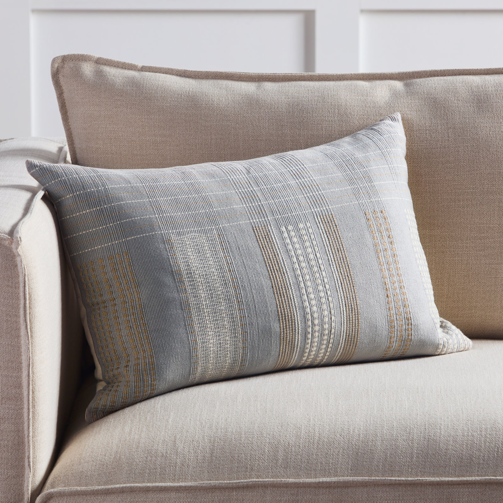 Saliou 24" x 16" Pillow Cover, Pillow Cover Only - No Insert, Gray