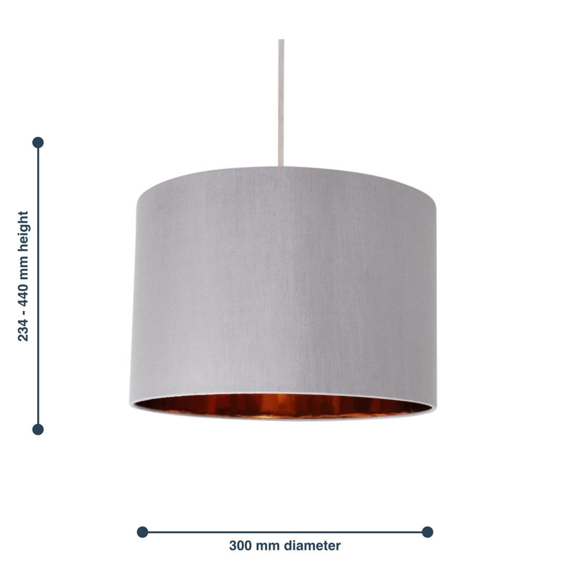 Edgaras Fabric Semi Flush Mount, Grey/Copper