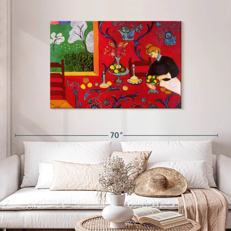 Harmonie Leisha en rouge, H 30 po x l 45 po