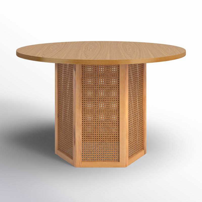 Pacetti 47.3'' Round Dining Table, White/Natural