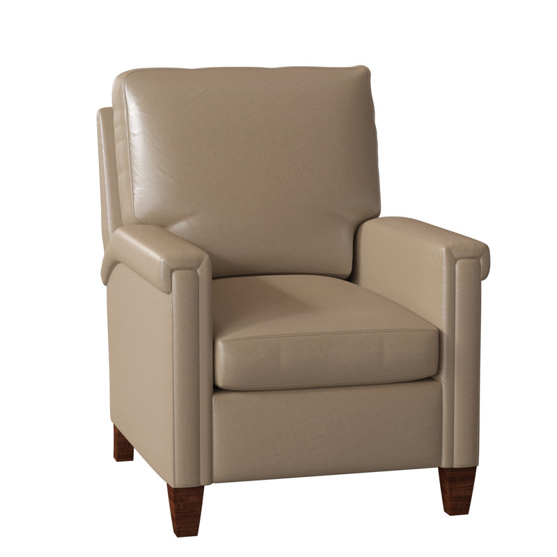 Kara 32" Wide Faux Leather Standard Recliner, Outsider Raven Genuine Leather, Mahogany, Power