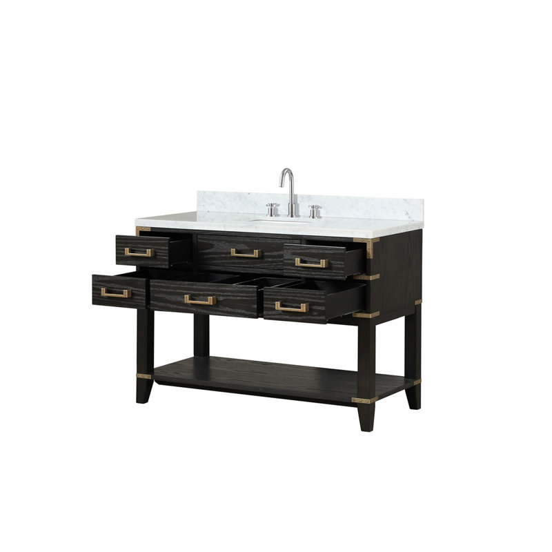 Meuble-lavabo simple avec comptoir en marbre de Carrare