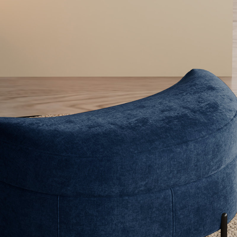 33.9"w Upholstered Storage Ottoman,dressing Shoe Bench, Navy