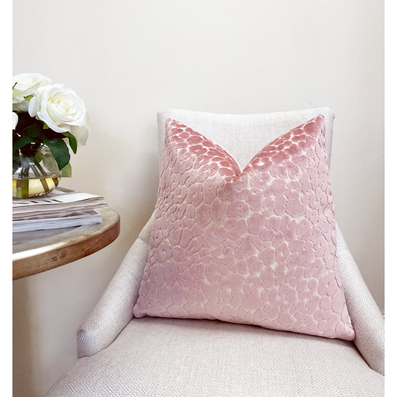 Housse de coussin en velours à imprimé animal, H 20 po x l 20 po, Rose