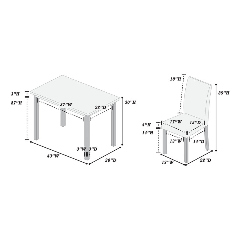 5-Pcs Dining Set, White
