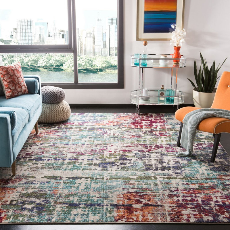 Forney Abstract Hand Woven Area Rug, Rectangle 122 x 183 cm