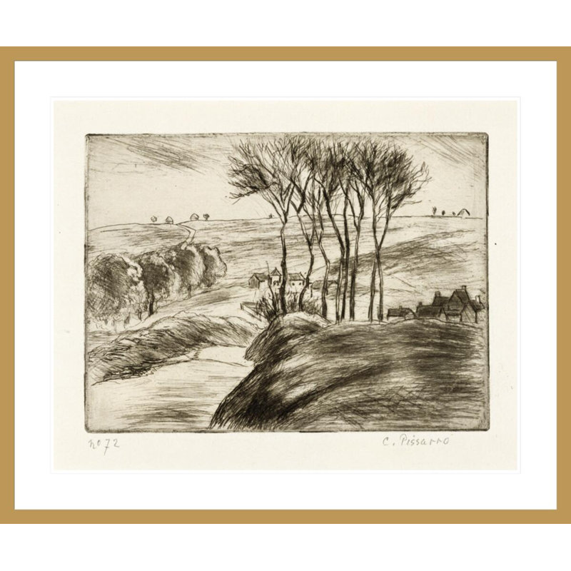 «Paysage a Osny» par Camille Pissarro, impression giclée sur cadre, H 33,5 po x l 40,08 po