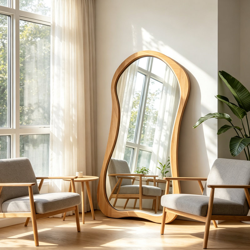 Irregular Full‑Length Mirror, 67" H x 31.5" W