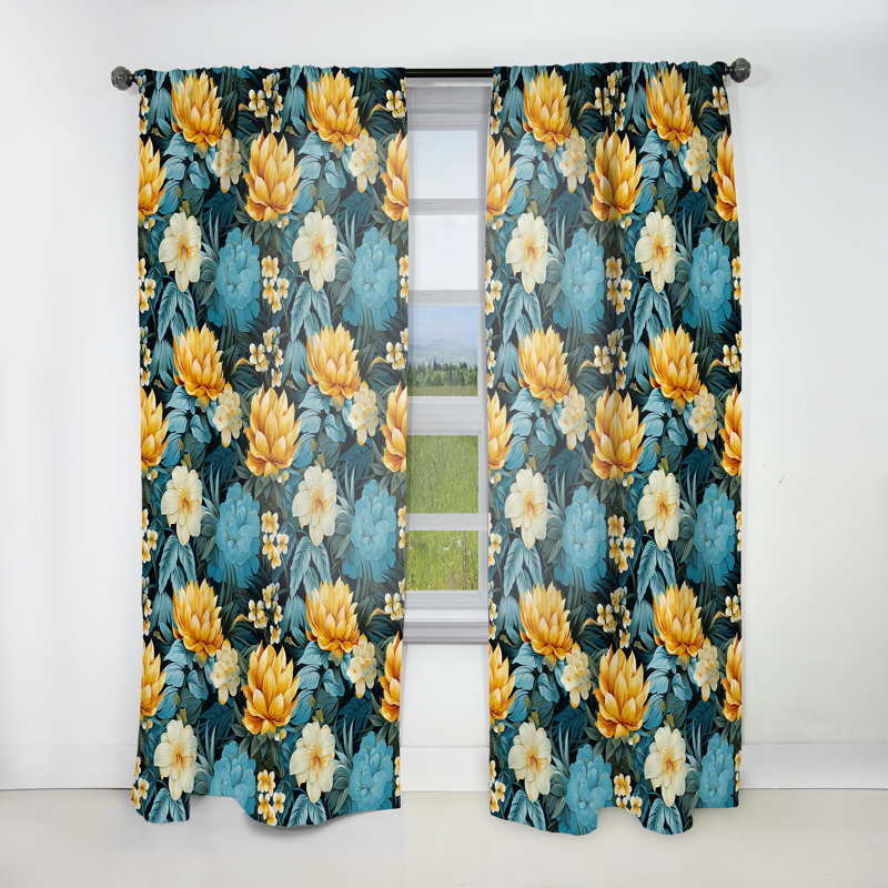 Ananas Serenity - motif tropical - rideau en velours tropical - obscurcissant - 1 panneau, L 52 po x L 108 po
