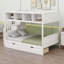 Lit superposé avec tablettes, escalier de rangement et 2 tiroirs-997766880