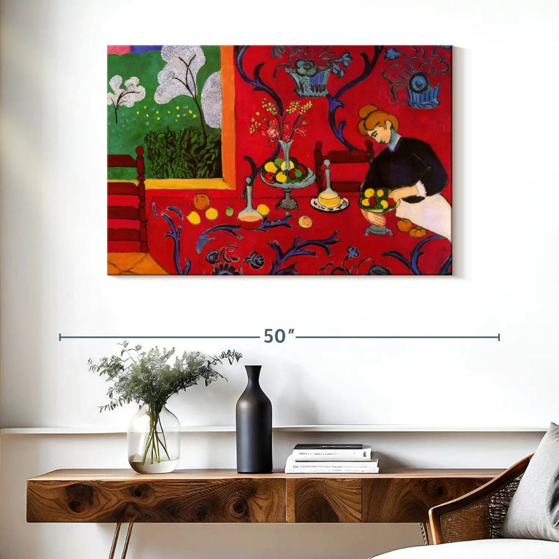 Harmonie Leisha en rouge, H 26 po x l 39 po