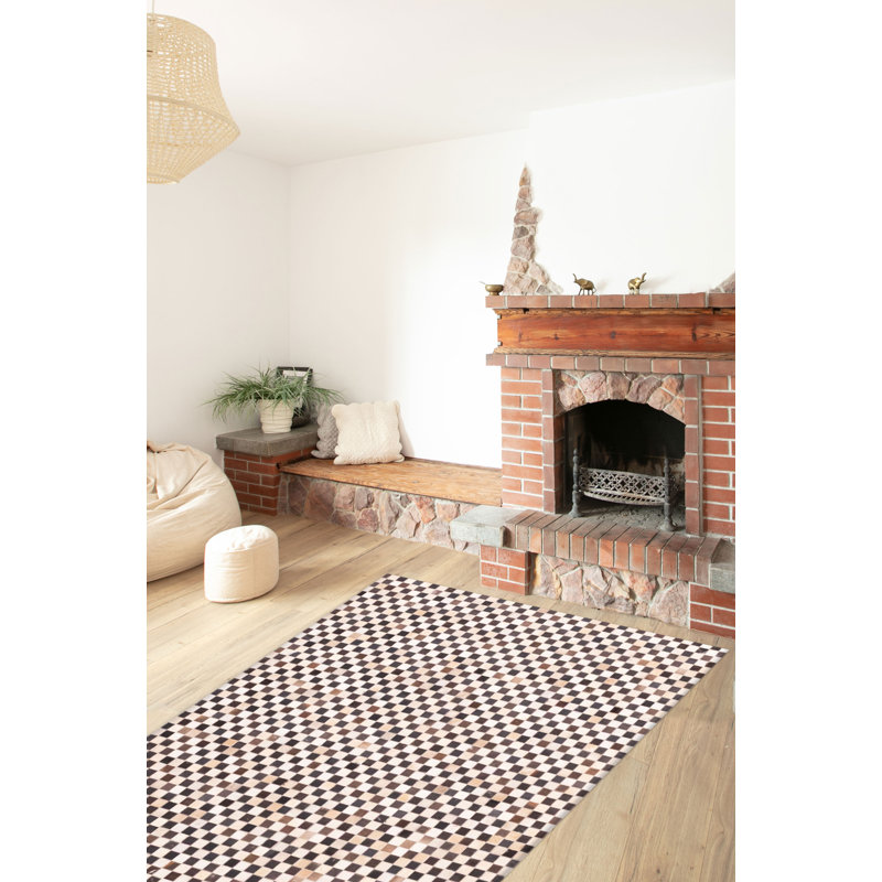 Cowhide Patchwork Black, Tan Rug 5'1" x 8'0"