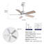 Ventilateur de plafond encastré avec lumière DEL à intensité variable et télécommande, 42 pouces, 5 pales à finition bois réversible, blanc éclatant