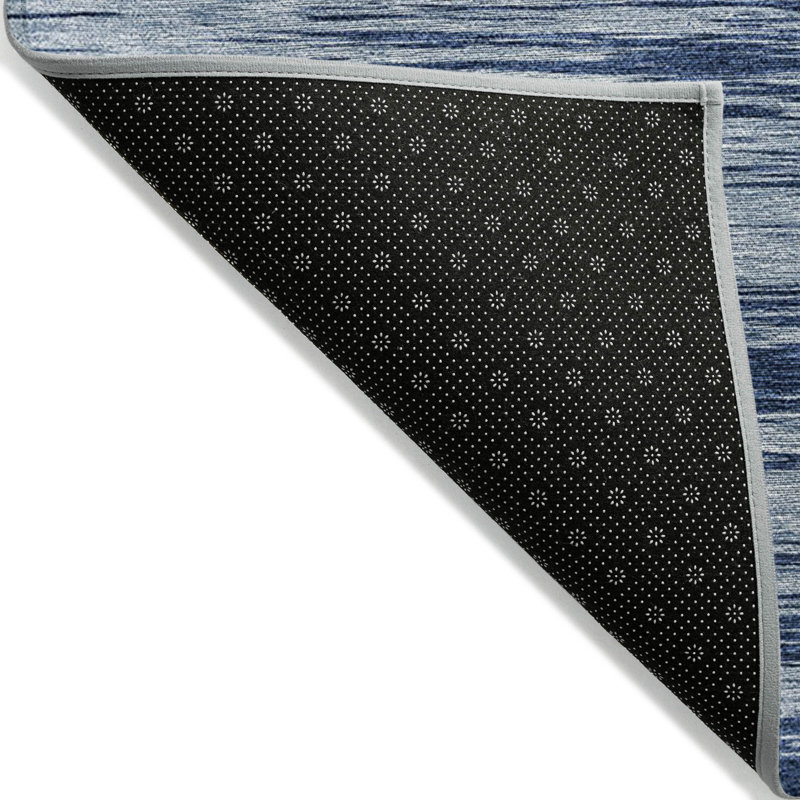 Tapis d'extérieur lavable abstrait bleu et bleu marine 8 pi x 10 pi