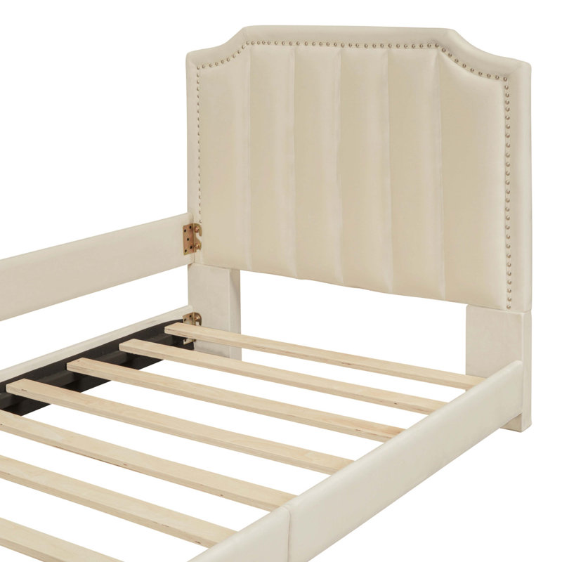 Twin Size Upholstered Daybed, Beige