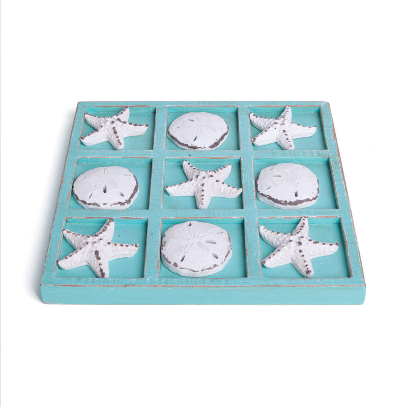 Planche de tic tac toe Seashore, Blanc / bleu cadet