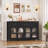 ☕ Bonnetta 55.1"W Modern Buffet Sideboard with Fluted Doors – Storage Cabinet with Drawers & Adjustable Shelves, Coffee Bar Console Table, Credenza for Living Room, Dining Room, Kitchen-273151872