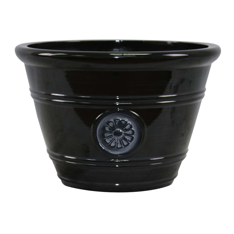 15.25" Modesto Resin Planter, Black