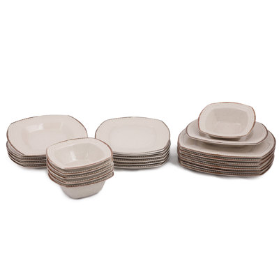 Piece Porcelain China Dinnerware Set - Service for 6