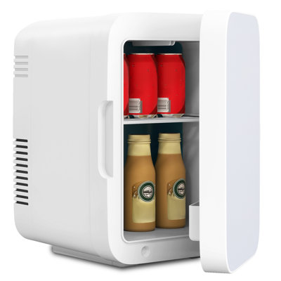Mini Fridge 4L Car Refrigerator With LED Mirror, 3 Light Countertop Mini Fridge with Freezer