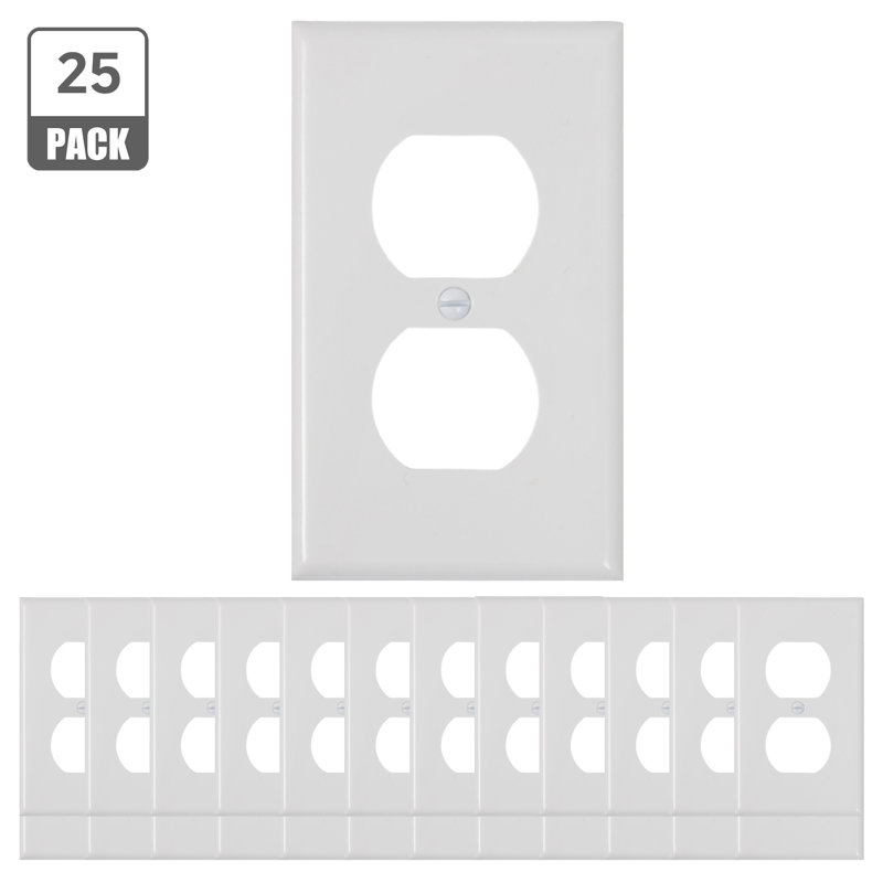 1-Gang Standard Size PC Duplex Receptacle Outlet Wall Plate
