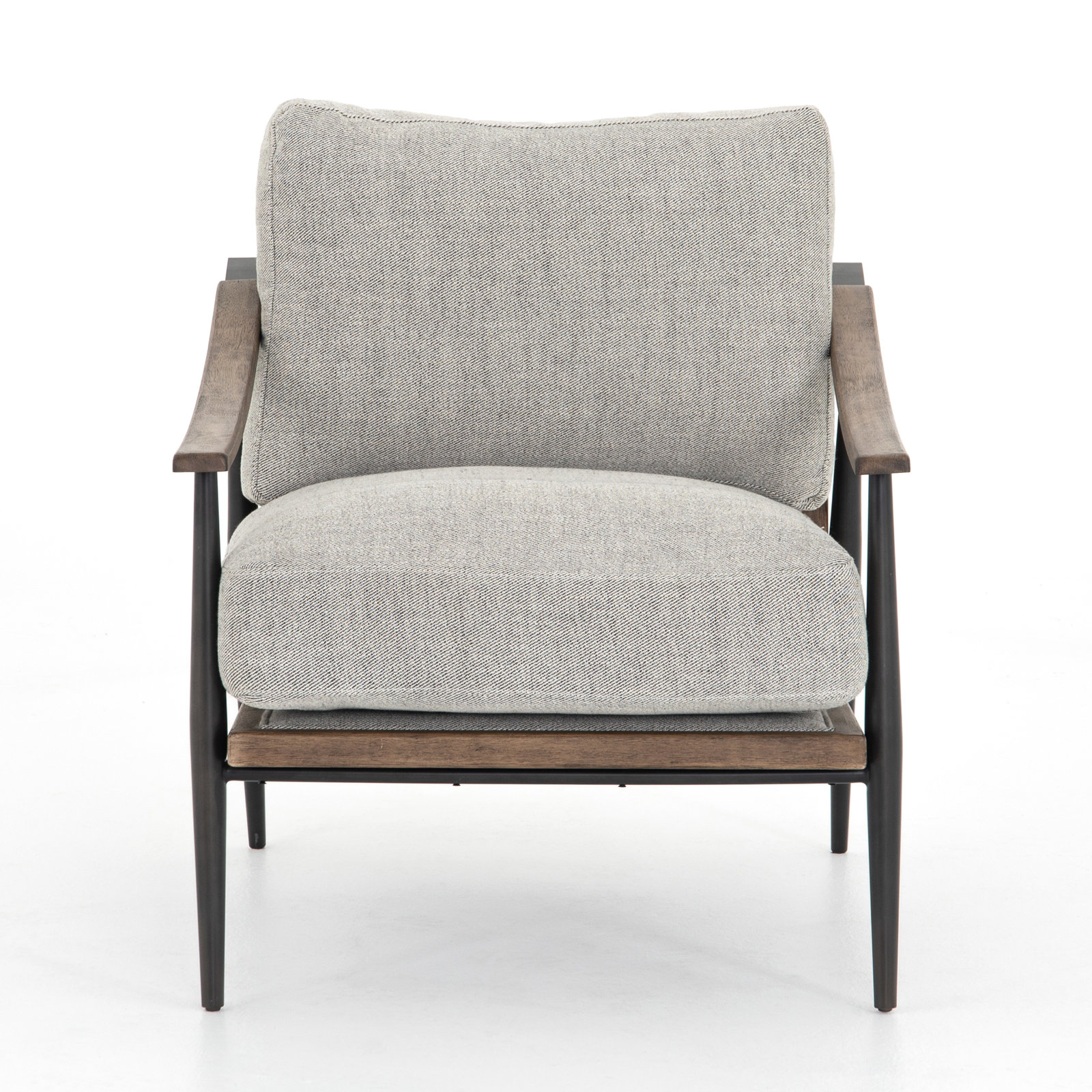 Paralimni Club Armchair, Gabardine Gray Polyester Blend