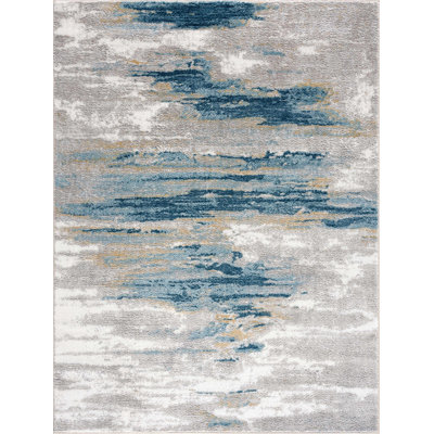 Danishyar Abstract Design Modern Blue/Beige Area Rug