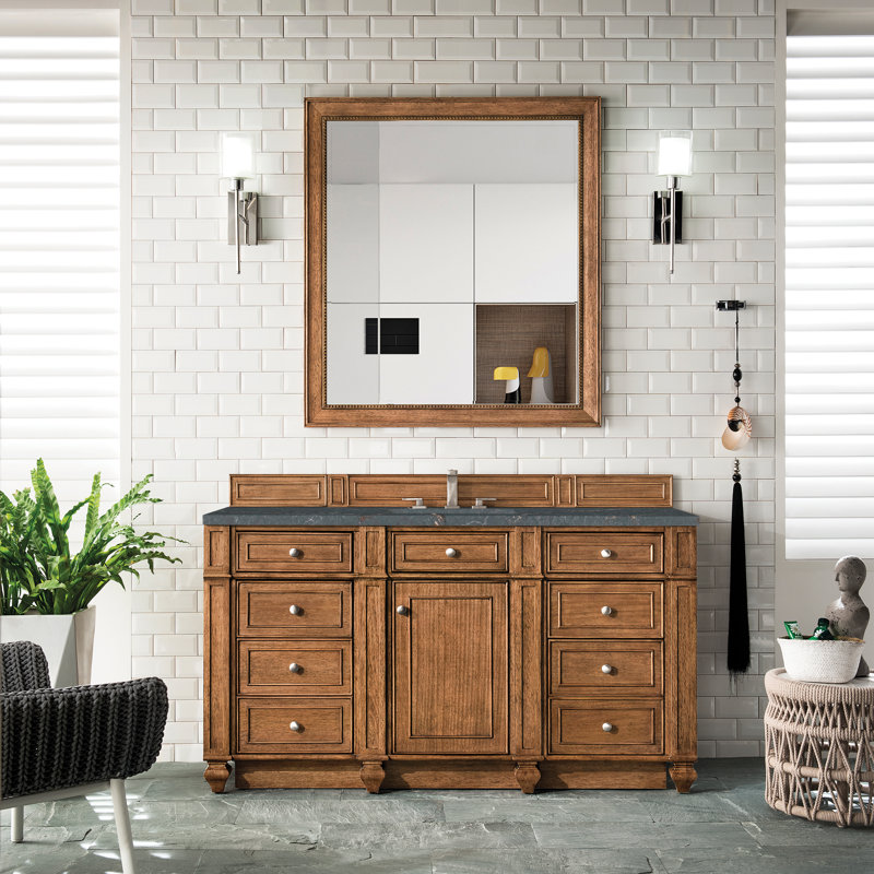 Bristol 60 in. Single Vanity, Saddle Brown, Parisien Bleu