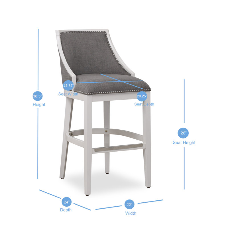 Kovach Upholstered Counter Stool with Solid Wood Frame, Counter Stool (26" Seat Height)