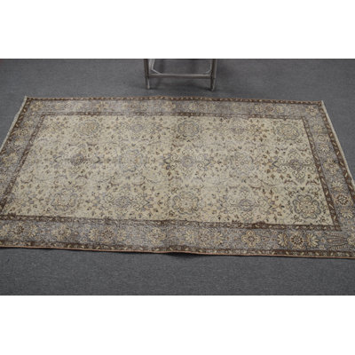 Tapis turc rétro beige: design tribal d'intérieur Anatolian pour la décoration intérieure et la chambre à coucher
