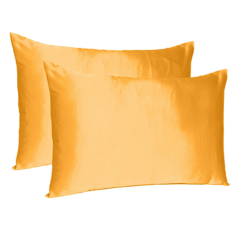 Taie d'oreiller en satin , Standard, Orange