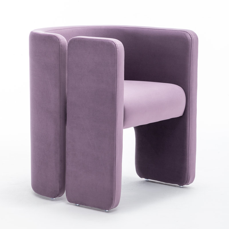 Jaimyn 24" Wide Upholstered Barrel Accent Chair, Purple Velvet