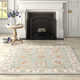 Desmondia Handmade Wool Aqua/Ivory Rug