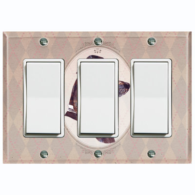 Patterned 3 - Gang Rocker Standard Wall Plate